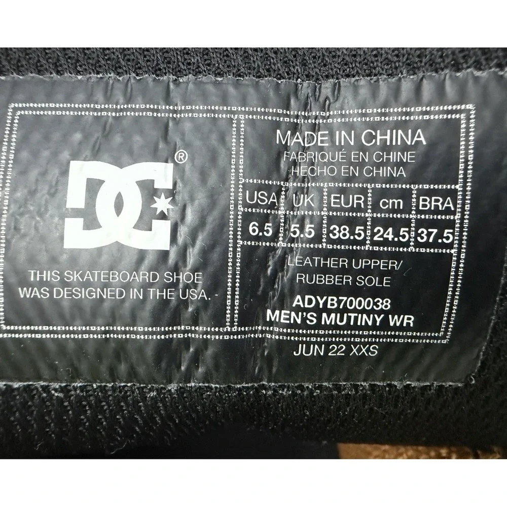 DC shoes Men's Multiny Water Resistance Boots Wheat/black Size 6.5 New